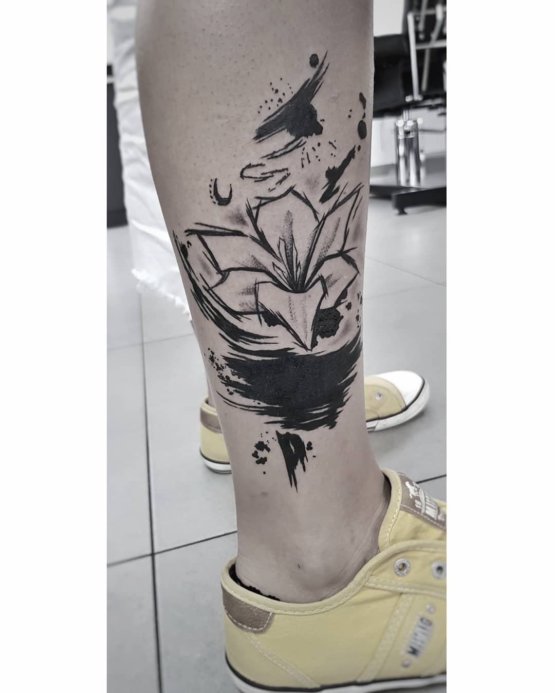 Lily Flower Tattoo Foot Design