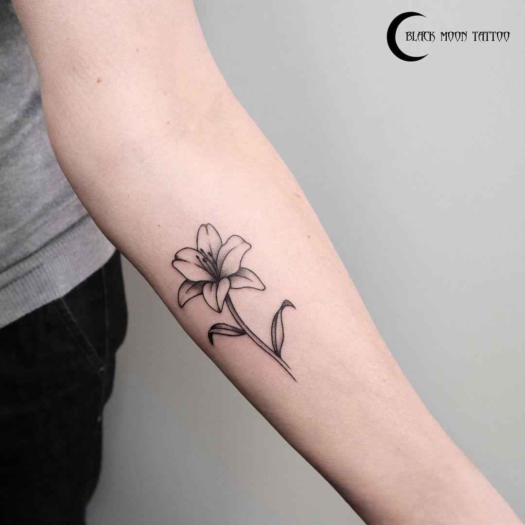 Lily Tattoo Over Arm