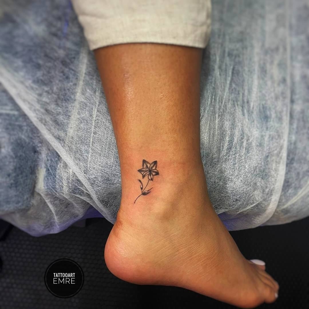 Lily Flower Tattoo Foot Design