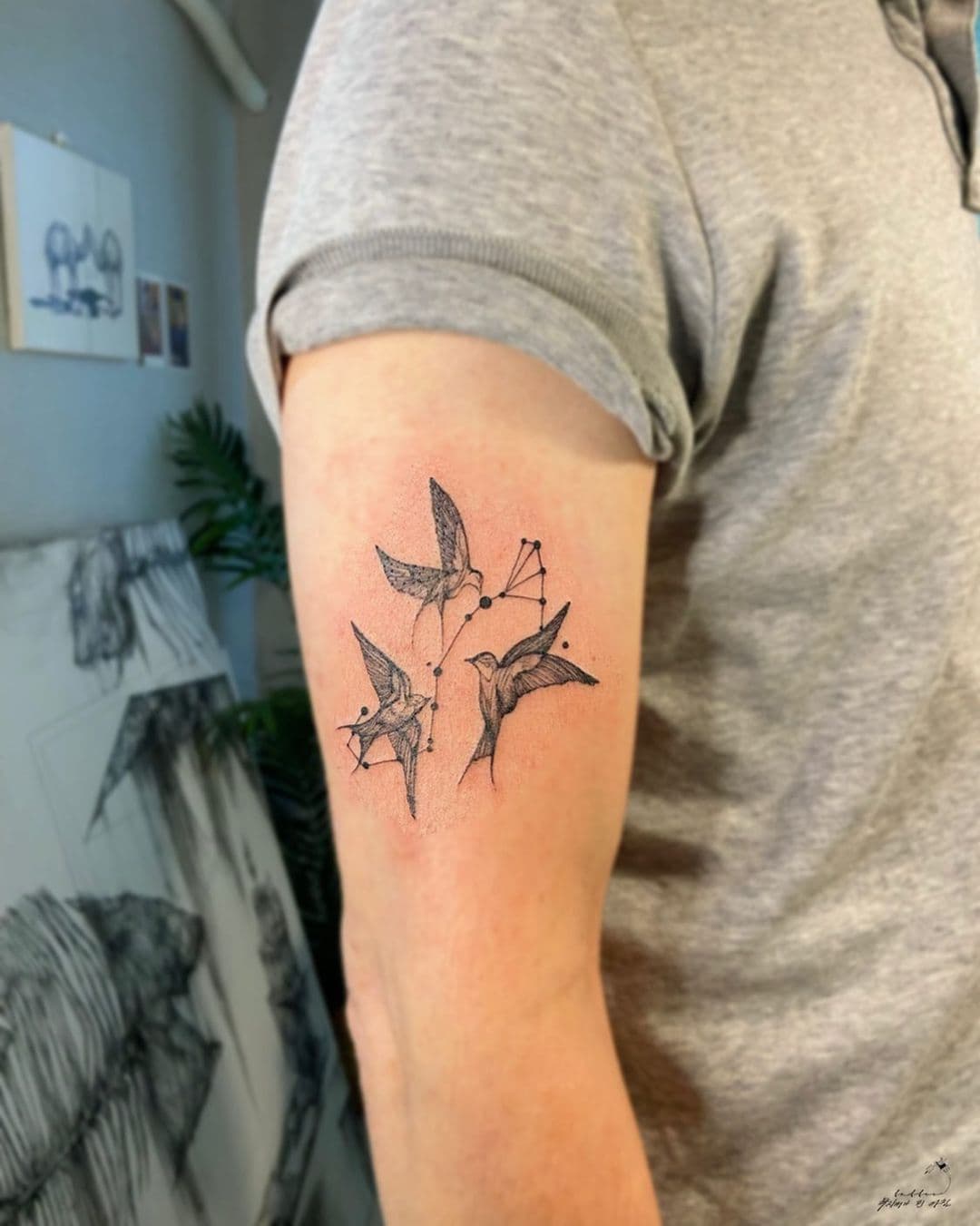 Bicep Swallow Tattoo 3
