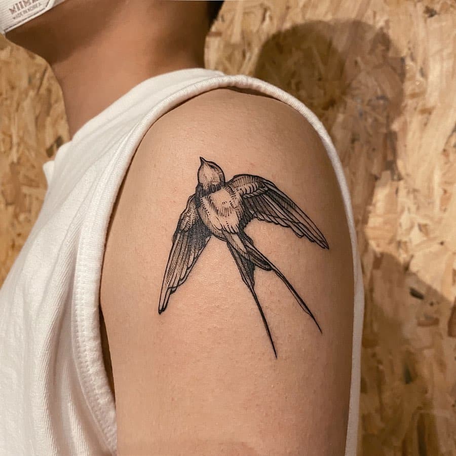 Black Swallow Tattoo 1