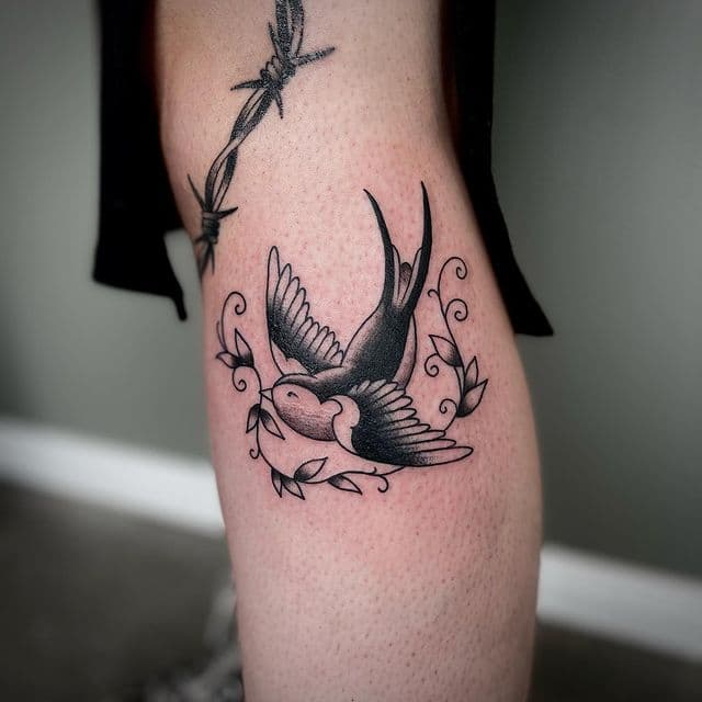 Black Swallow Tattoo