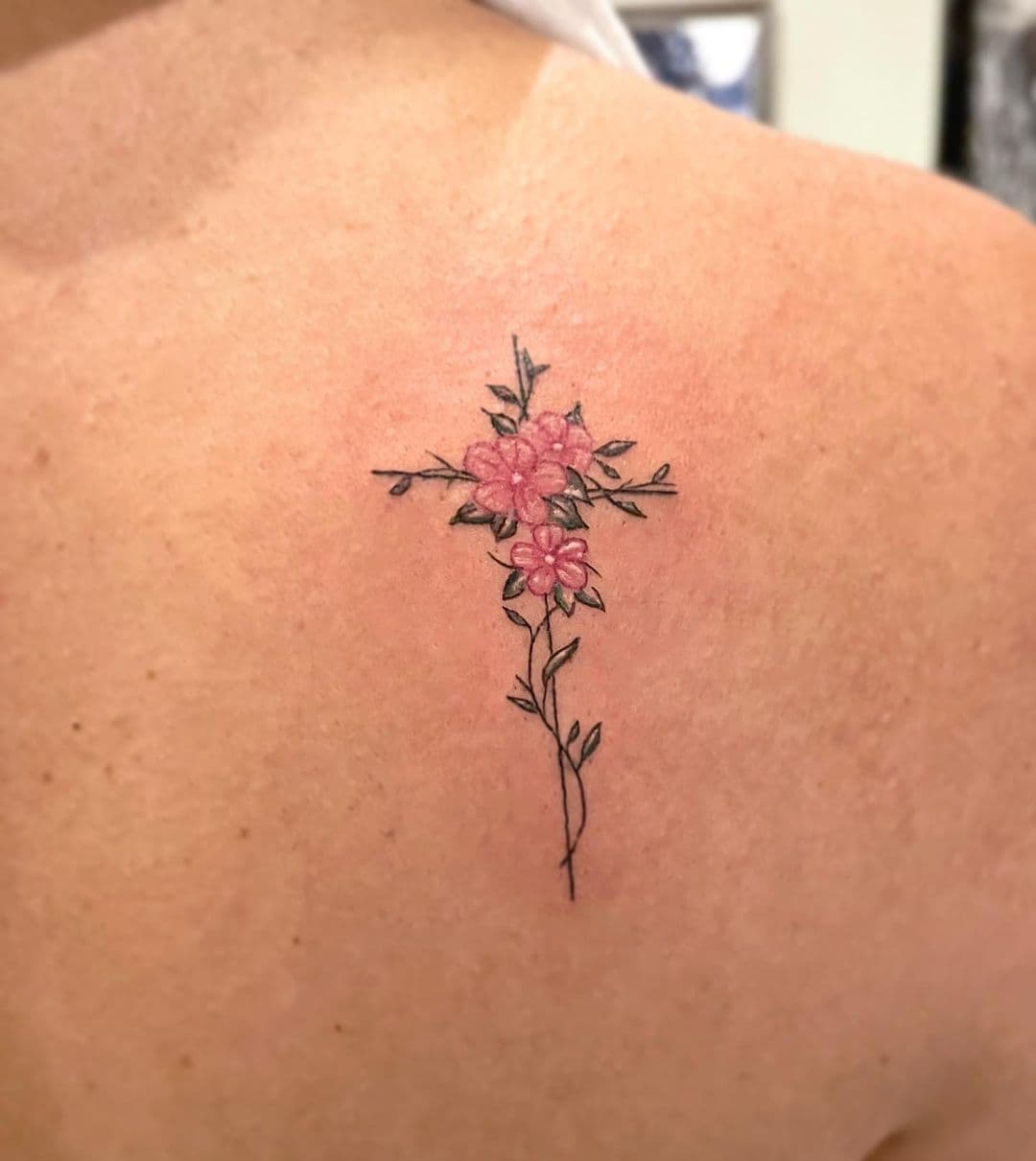 Cross Tattoos hero tattoo Flower 13