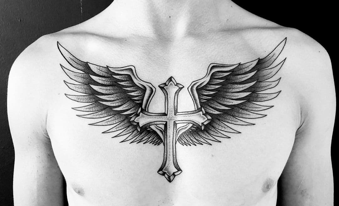 Cross Tattoos hero tattoo Winged 15