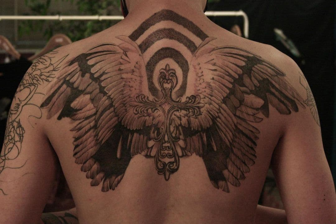 Cross Tattoos hero tattoo Winged 18