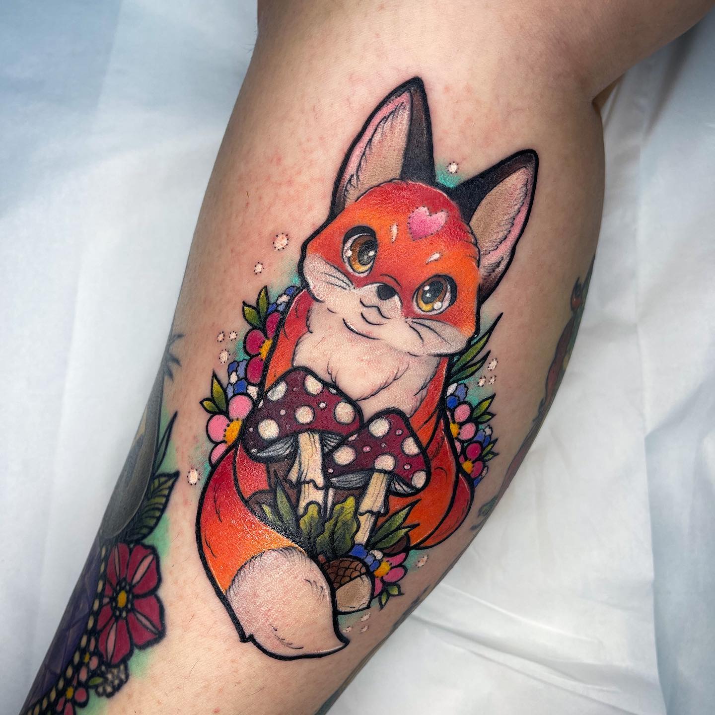 Floral Fox Tattoo 2