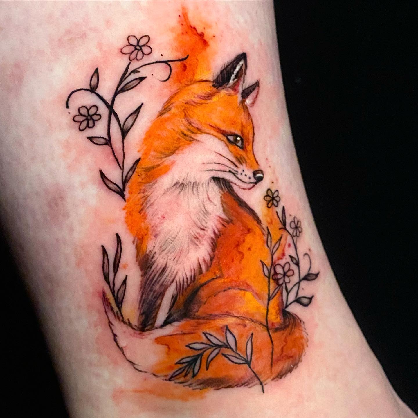 Floral Fox Tattoo 3