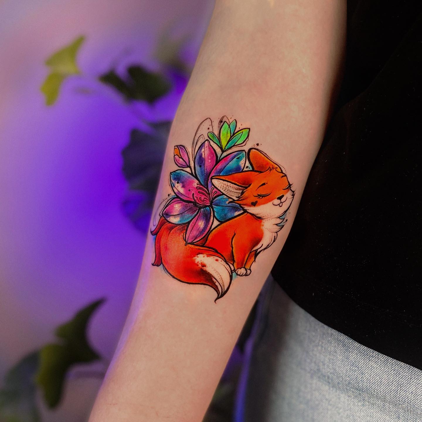 Floral Fox Tattoo 4