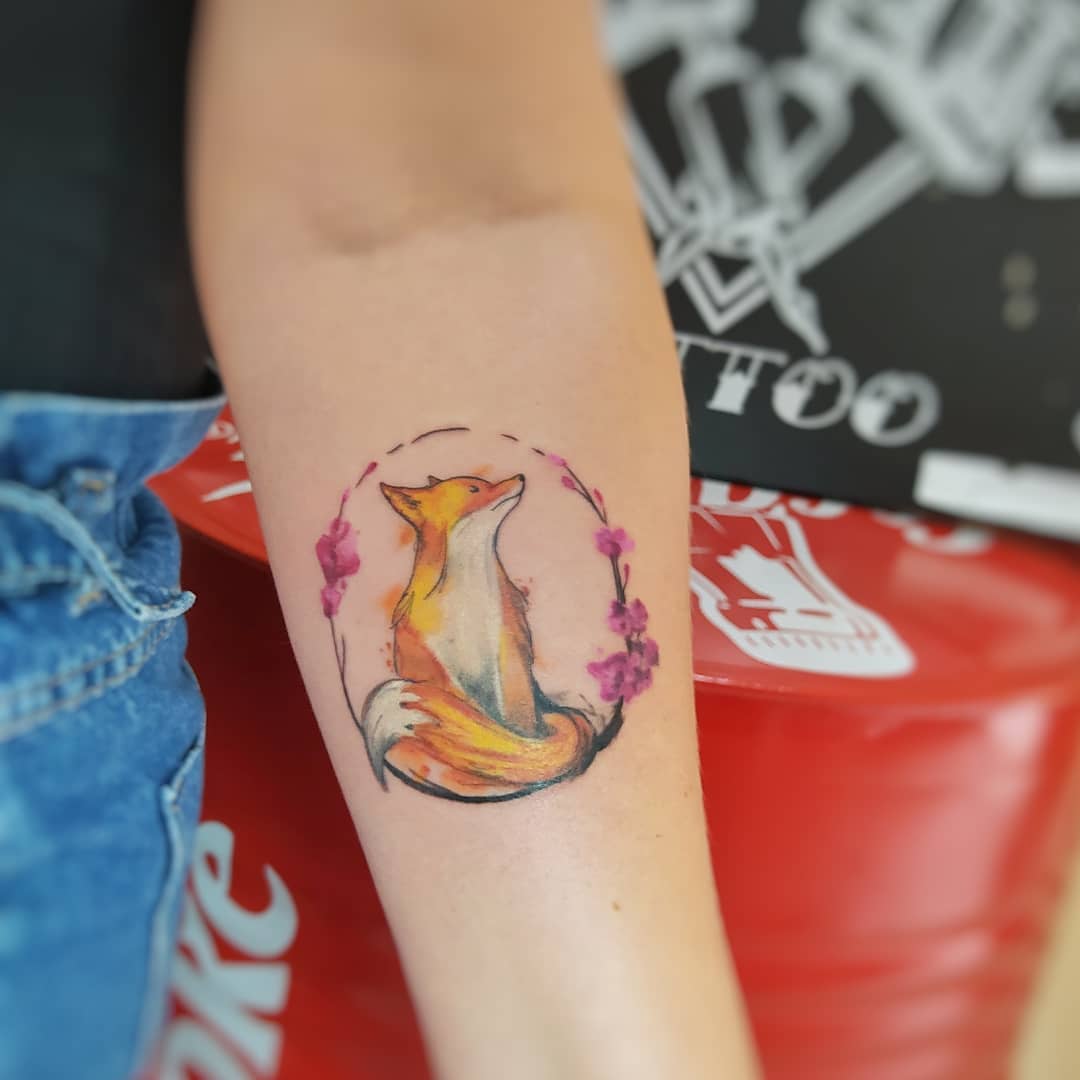 Floral Fox Tattoo 5