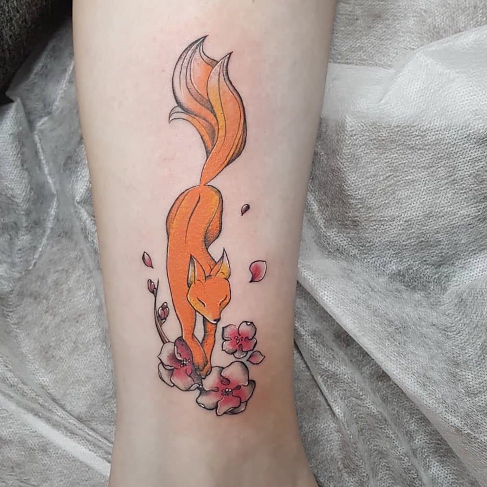 Floral Fox Tattoo 6