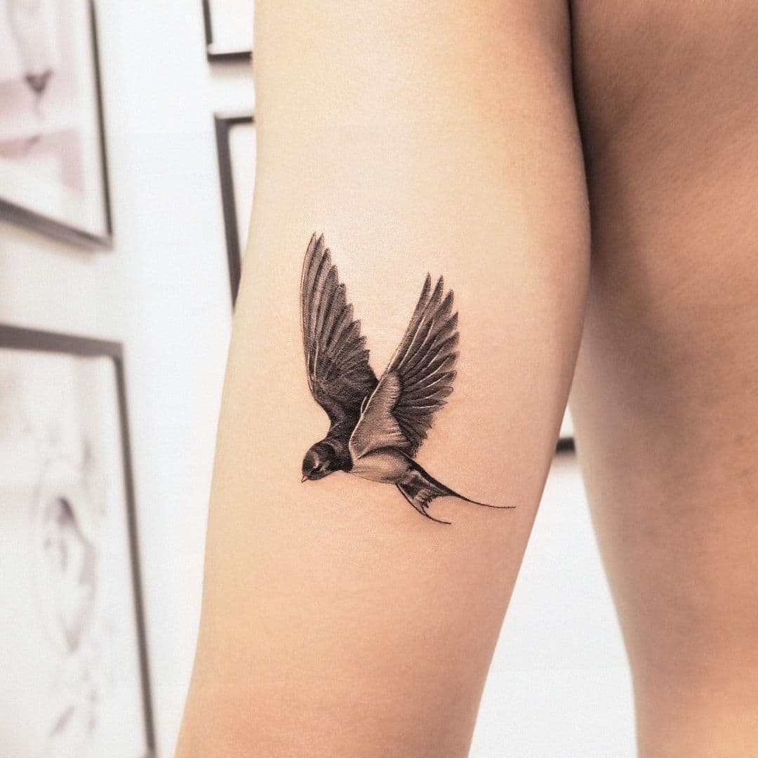 Forearm Swallow Tattoo 2