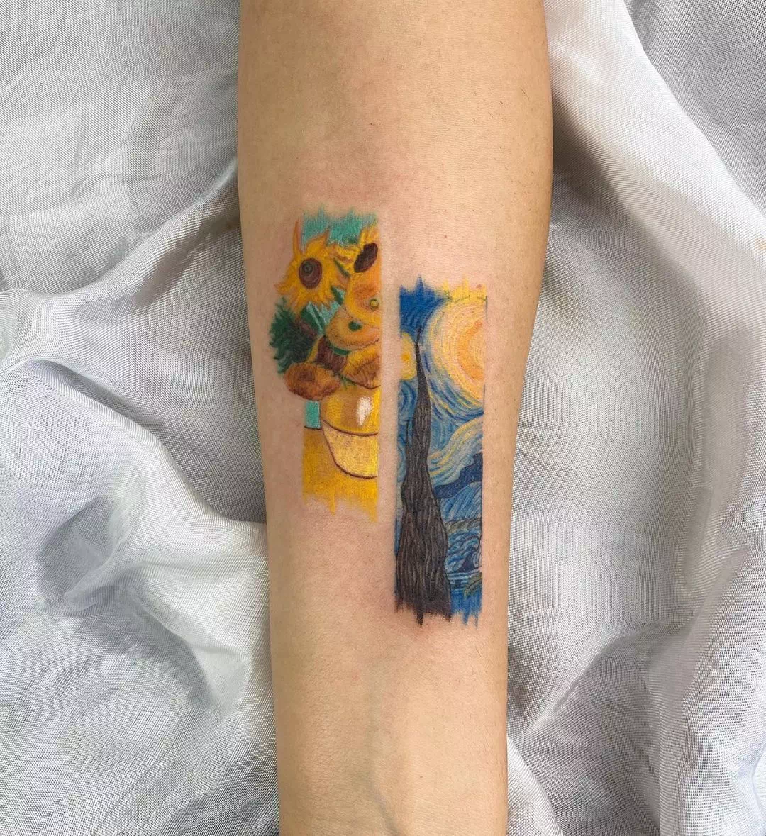 Otras ideas de diseño para el tatuaje de un girasol de Van Gogh