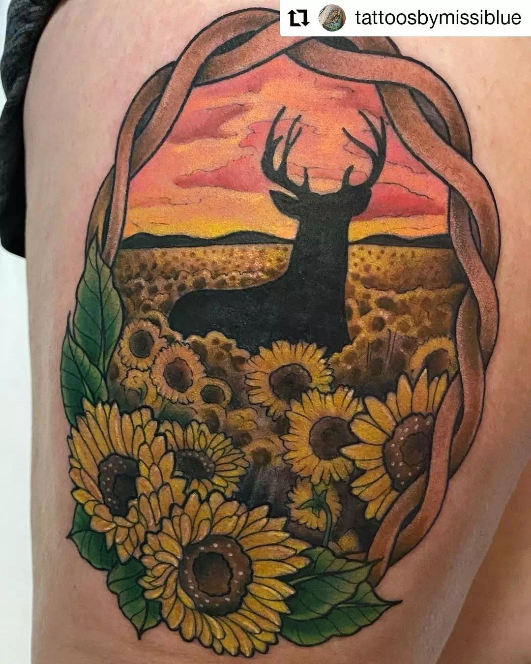 Sonnenblumenfeld Tattoo