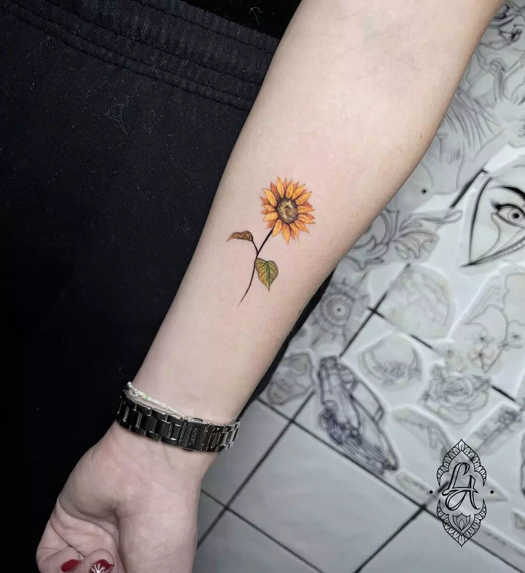 Tatuaje de un girasol 15