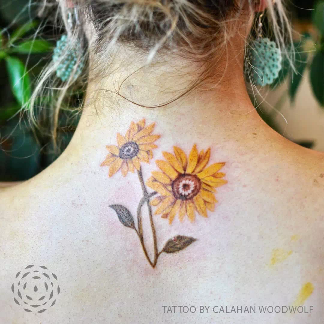 Sunflower Tattoo for back