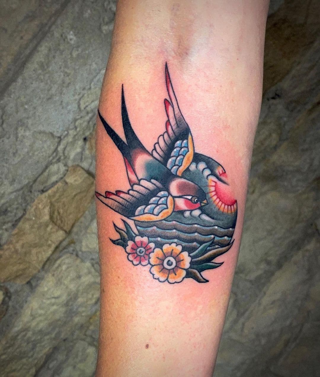 Swallow Tattoo On Arm 4