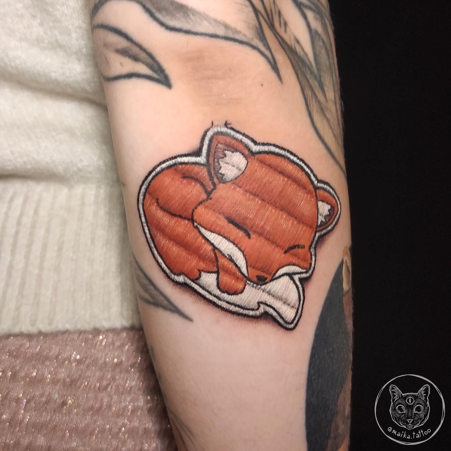 The Curled Fox Tattoo 1