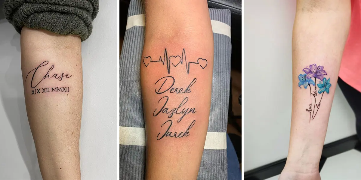 Ideas únicas y creativas de tatuajes con nombres de niños
