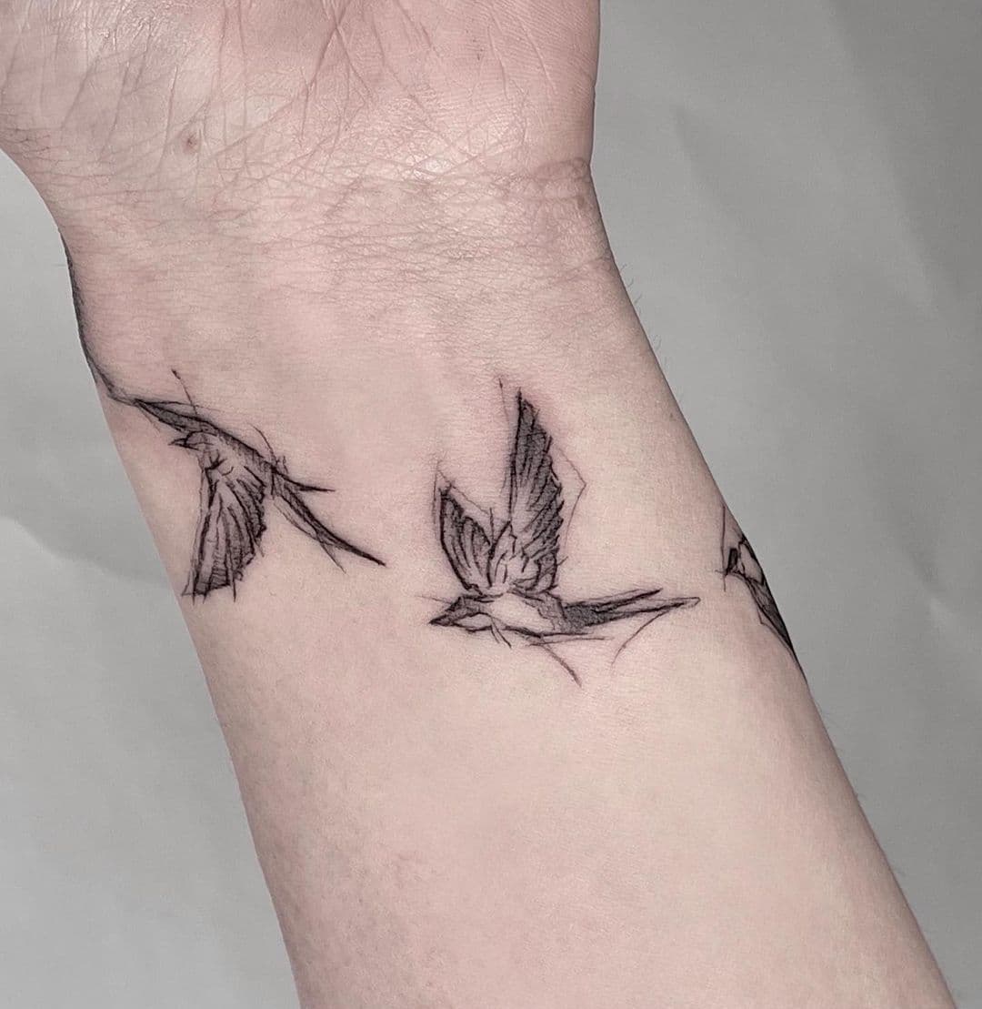 Wrist Swallow Tattoo 1