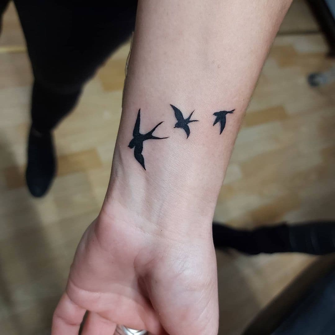Wrist Swallow Tattoo 4