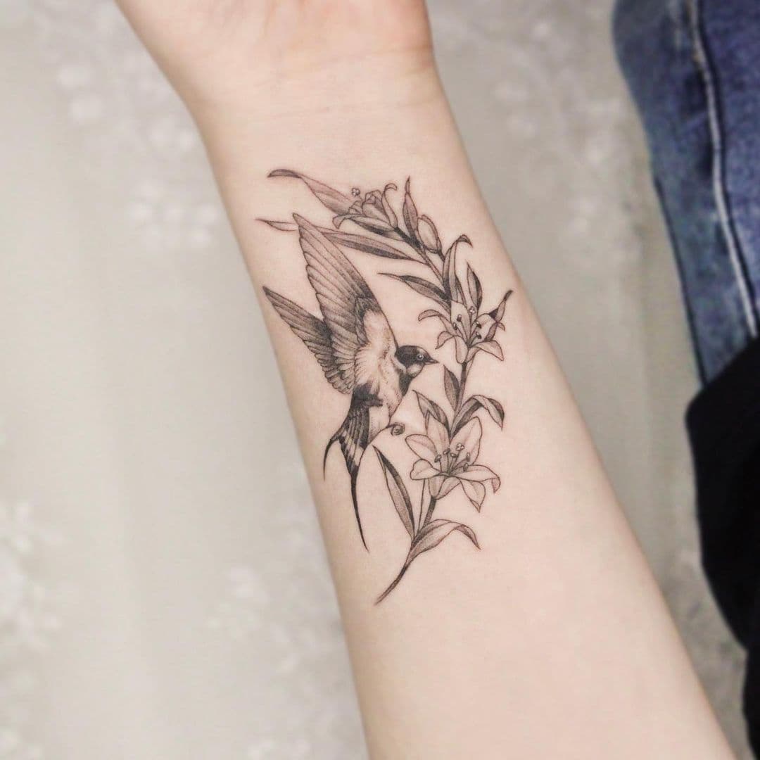 Wrist Swallow Tattoo