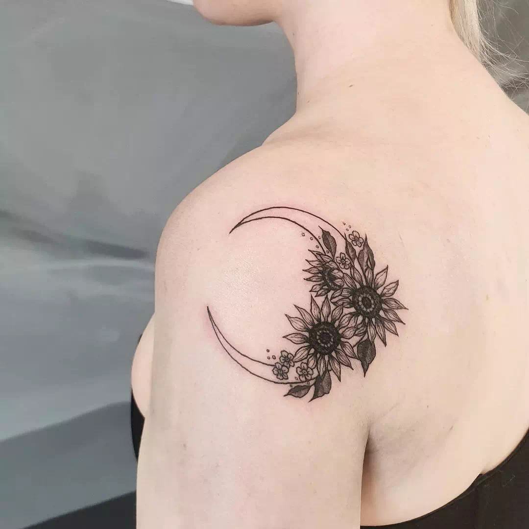 dark sunflower tattoo
