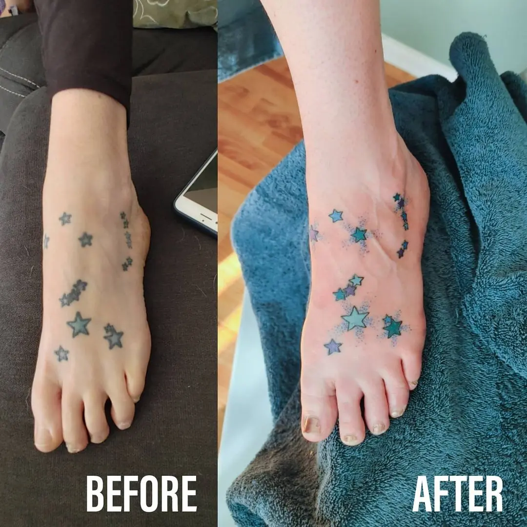 retoque de tatuajes antes y después