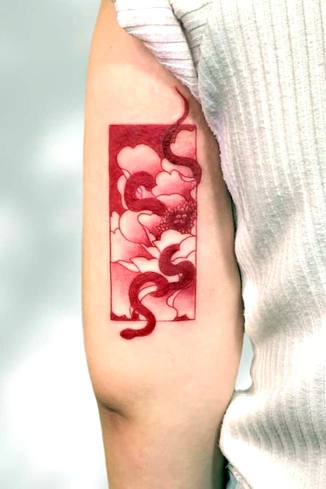 Tatuaje de serpiente abstracto