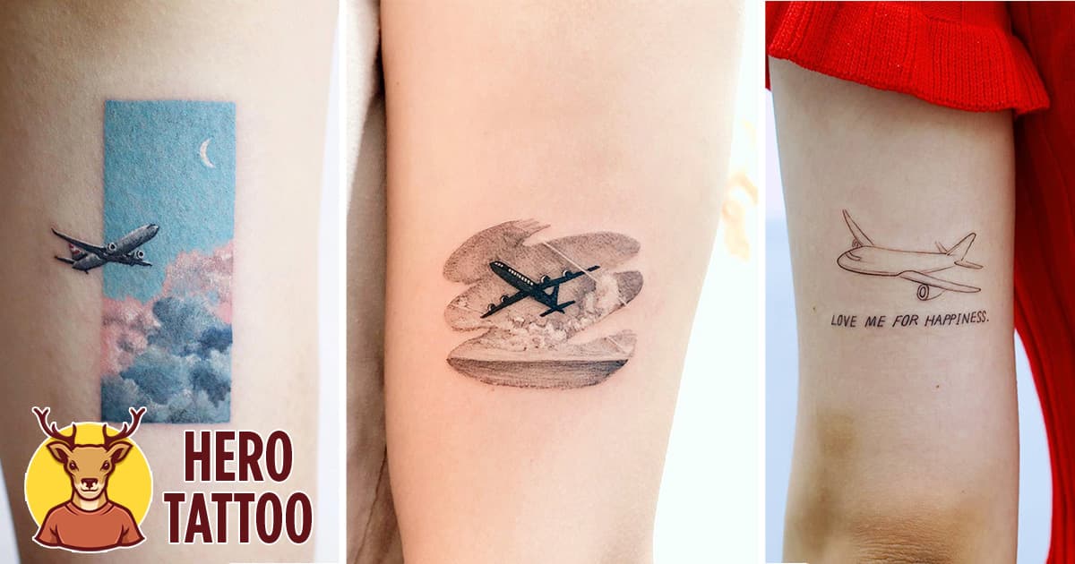 Los mejores tatuajes de aviones para hombres y mujeres