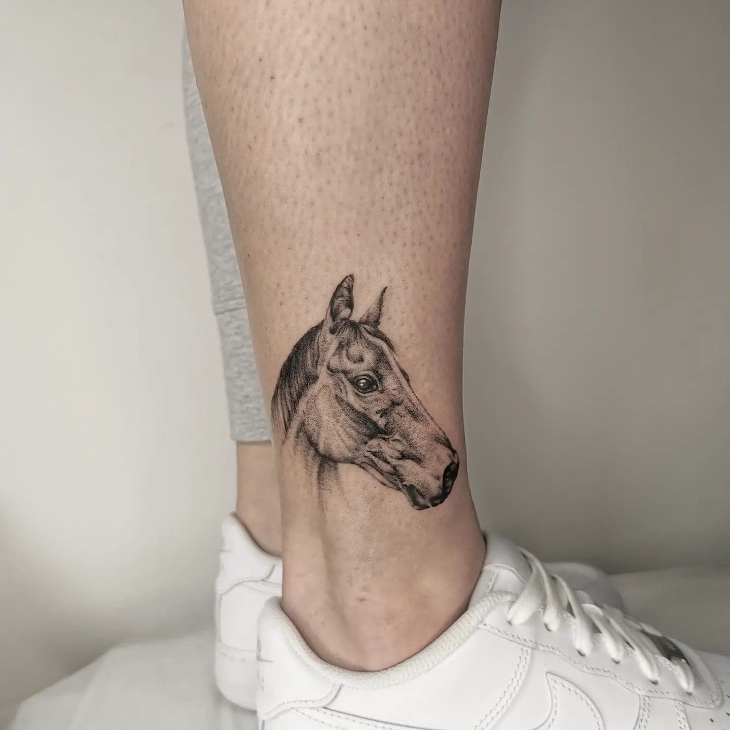 Black Horse Outline Tattoo