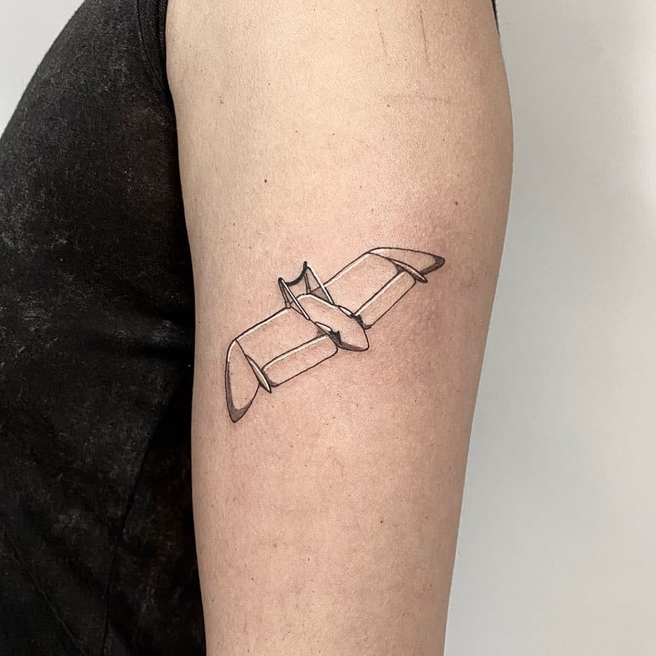 Black Window Airplane Tattoo