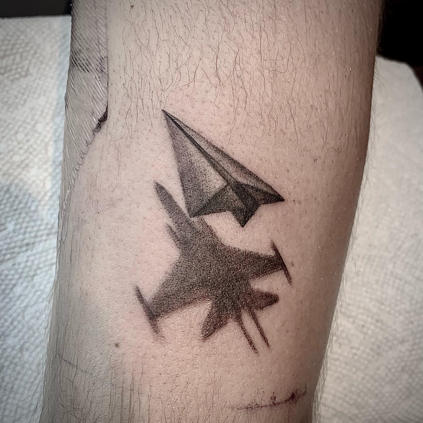 Calf Airplane Tattoo