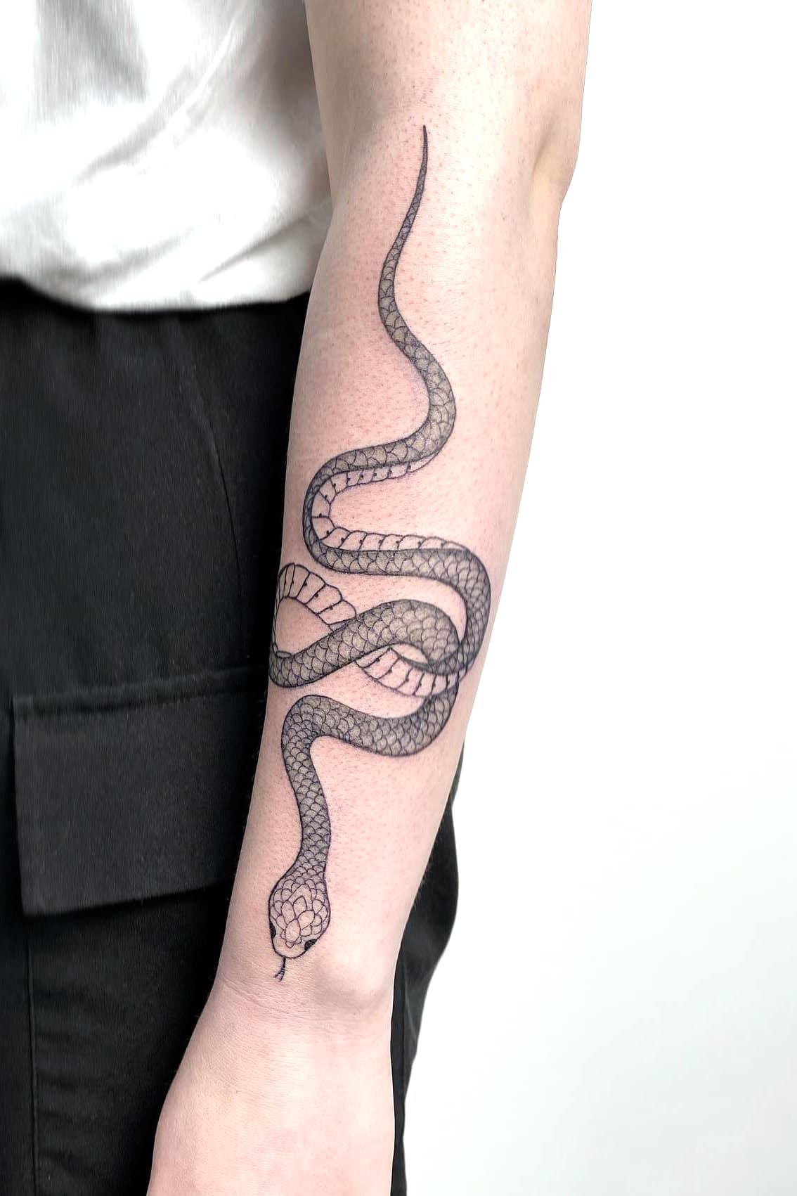 Tatuaje de serpiente de media manga 1