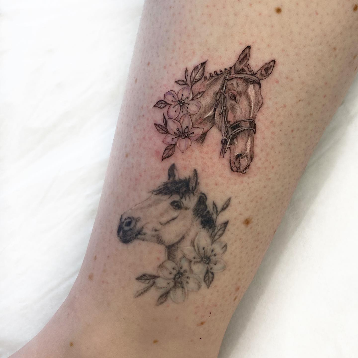 Tatuaje de dos caballos corriendo 1
