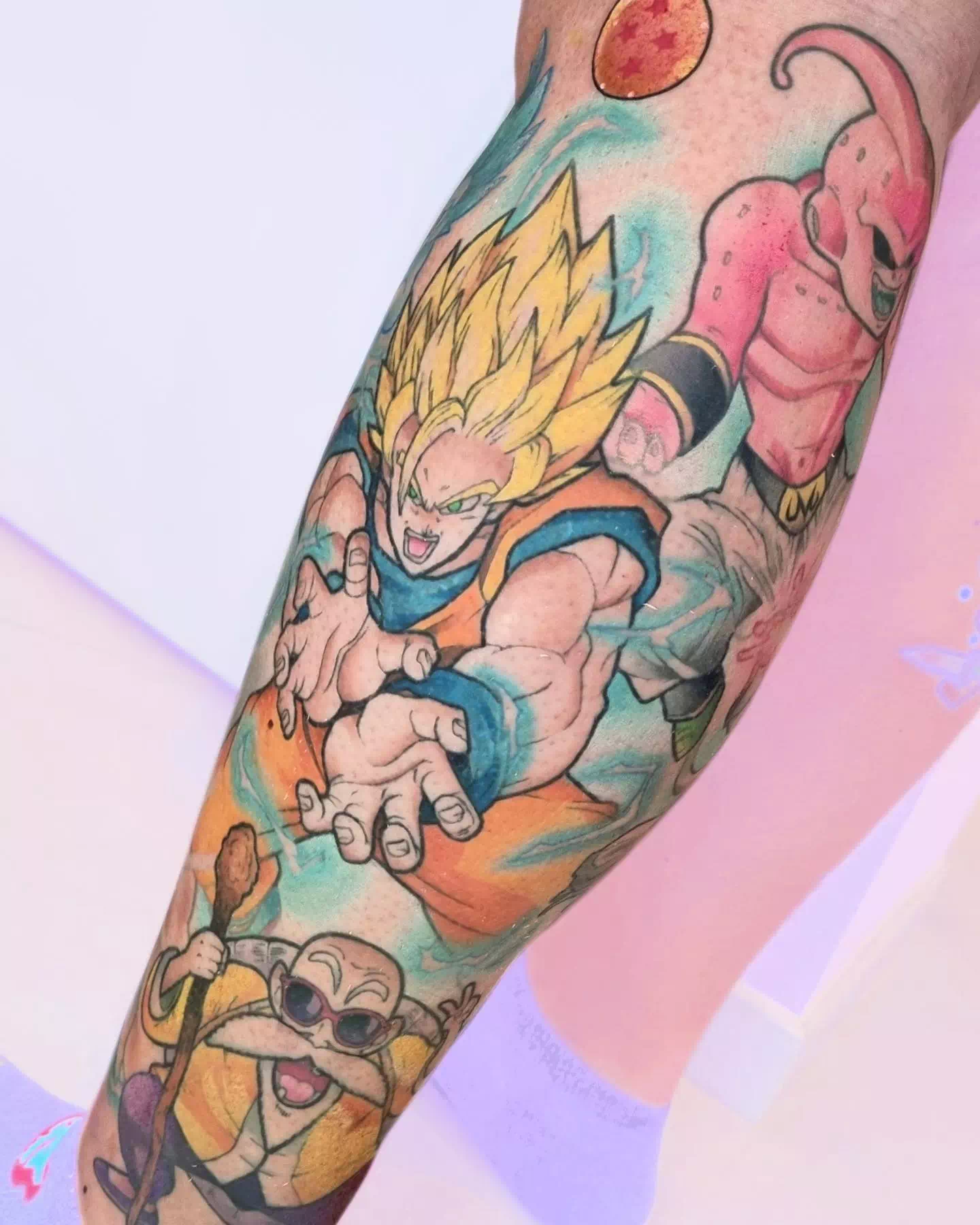 Tattoo uploaded by James Seamus Bray  Super Saiyan Goku watercolour tattoo  goku dbz dragonballz dragonballztattoo dragonballtattoo songoku  kakarot supersaiyan saiyan ssj watercolour leg vibrant  brightcolours newtattoo tattoo  Tattoodo