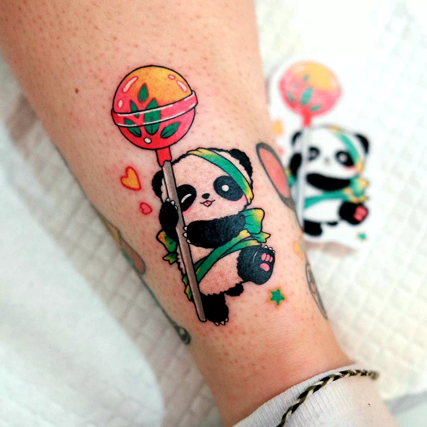 Electric Panda Tattoo Geometrical Shape