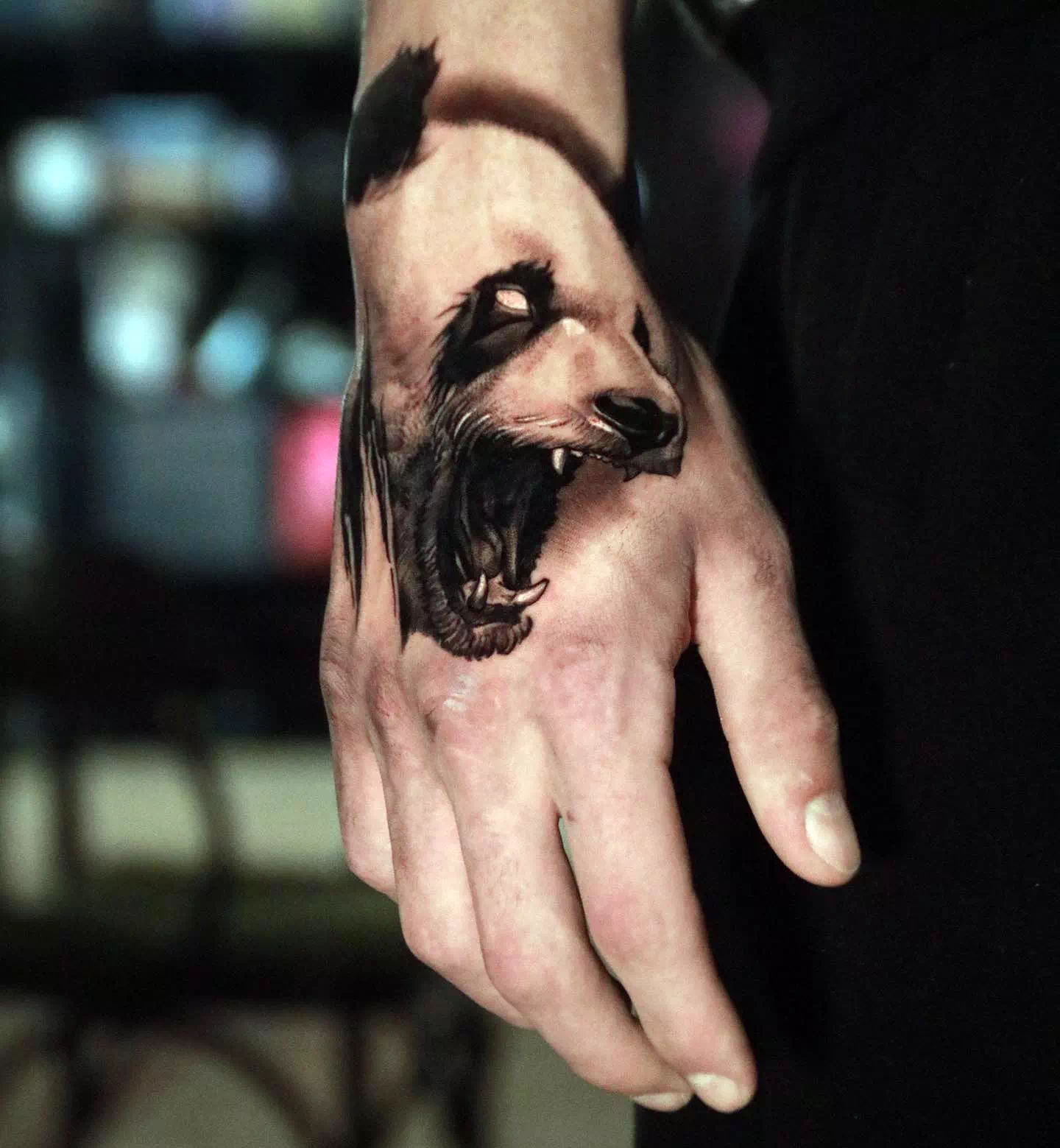 Panda Tattoo Hand black Idea