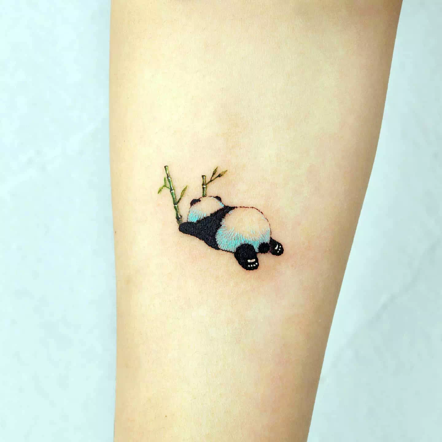 Panda Tattoo On Hand Small Baby Panda