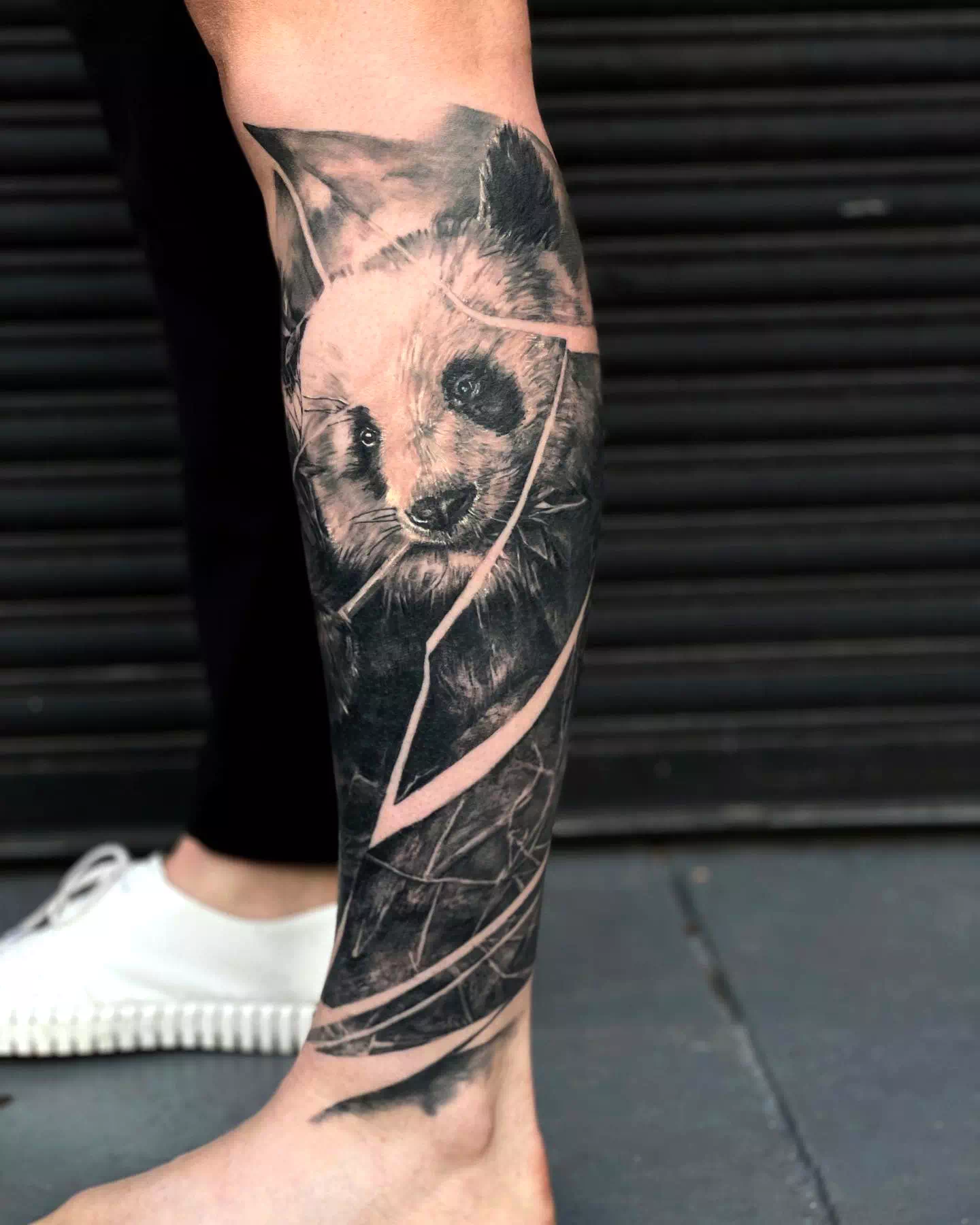 Panda Tattoo Sleeve Black Ink