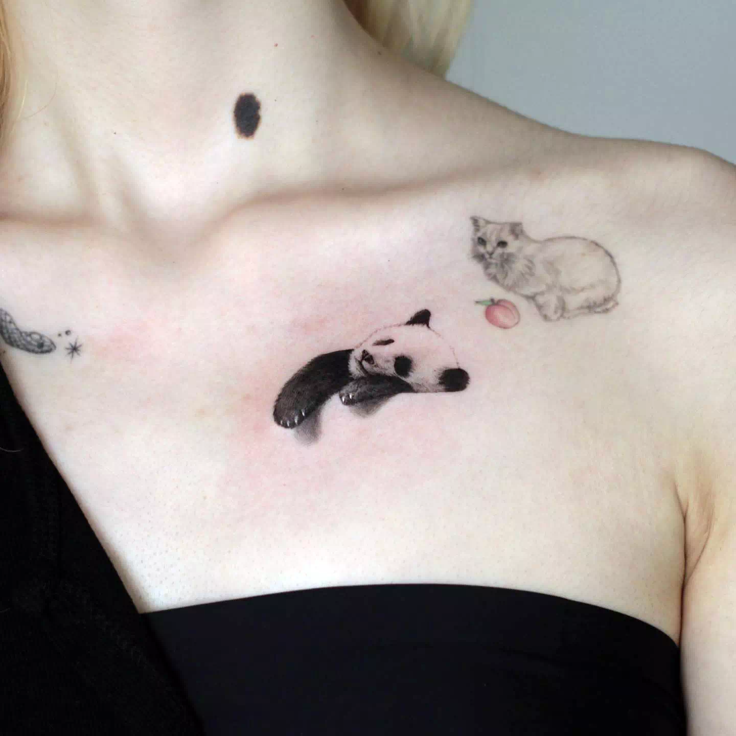 Panda Tattoos For Females Over Stomach