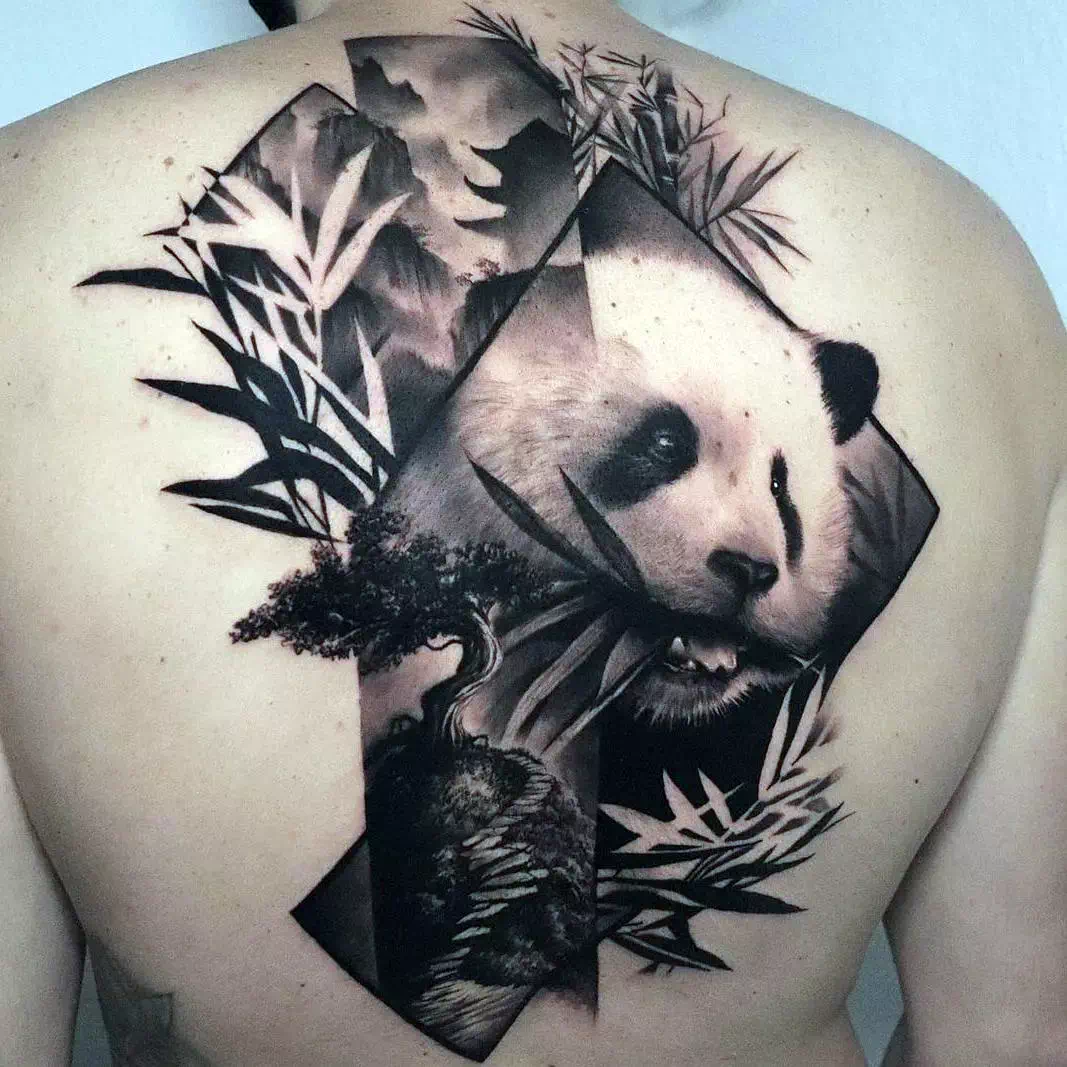 Panda Tattoos For Guys Bamboo Inspo