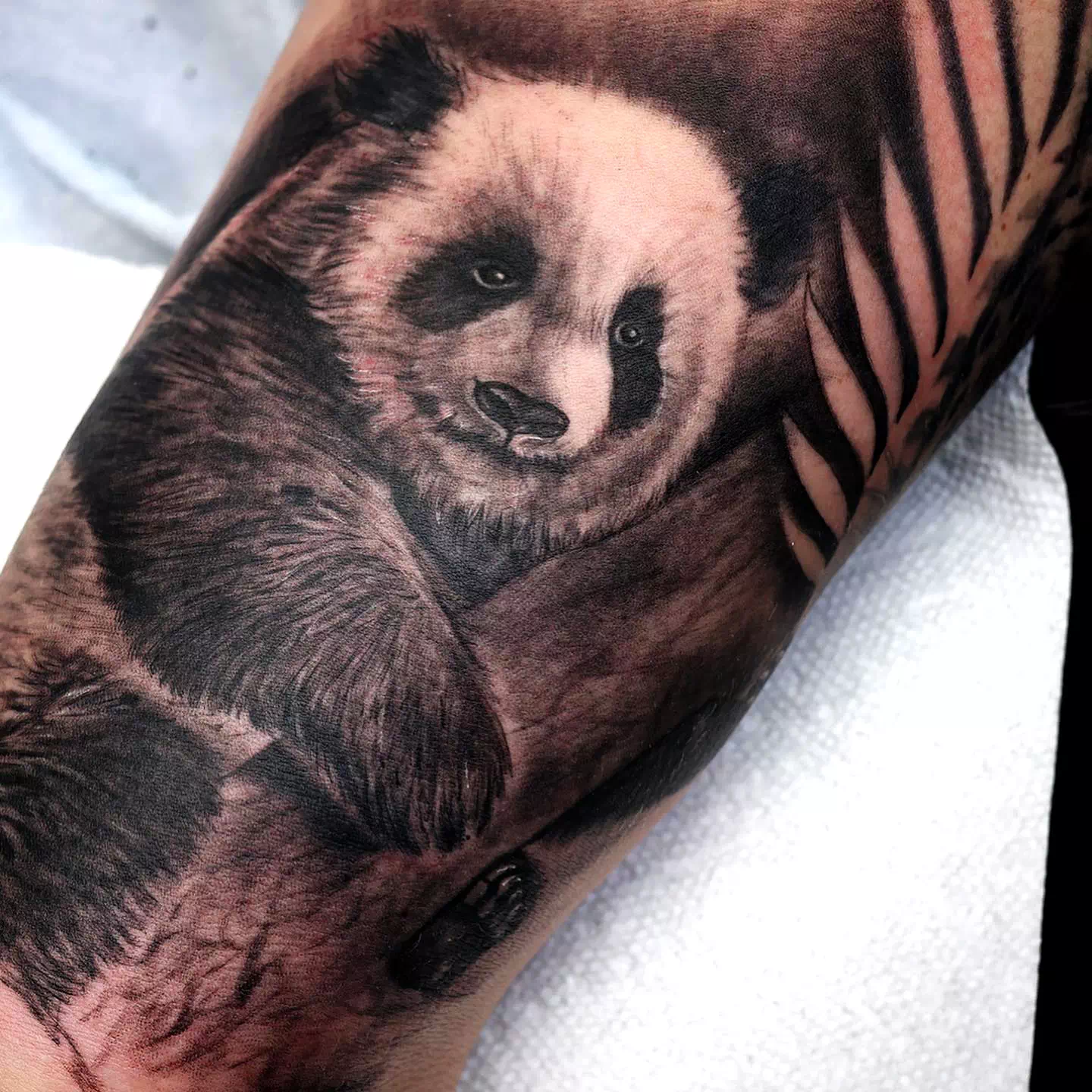 Shoulder Electric Panda Tattoo Green Design