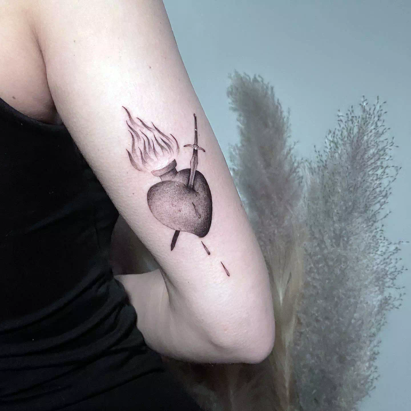 sword and heart tattoo idea