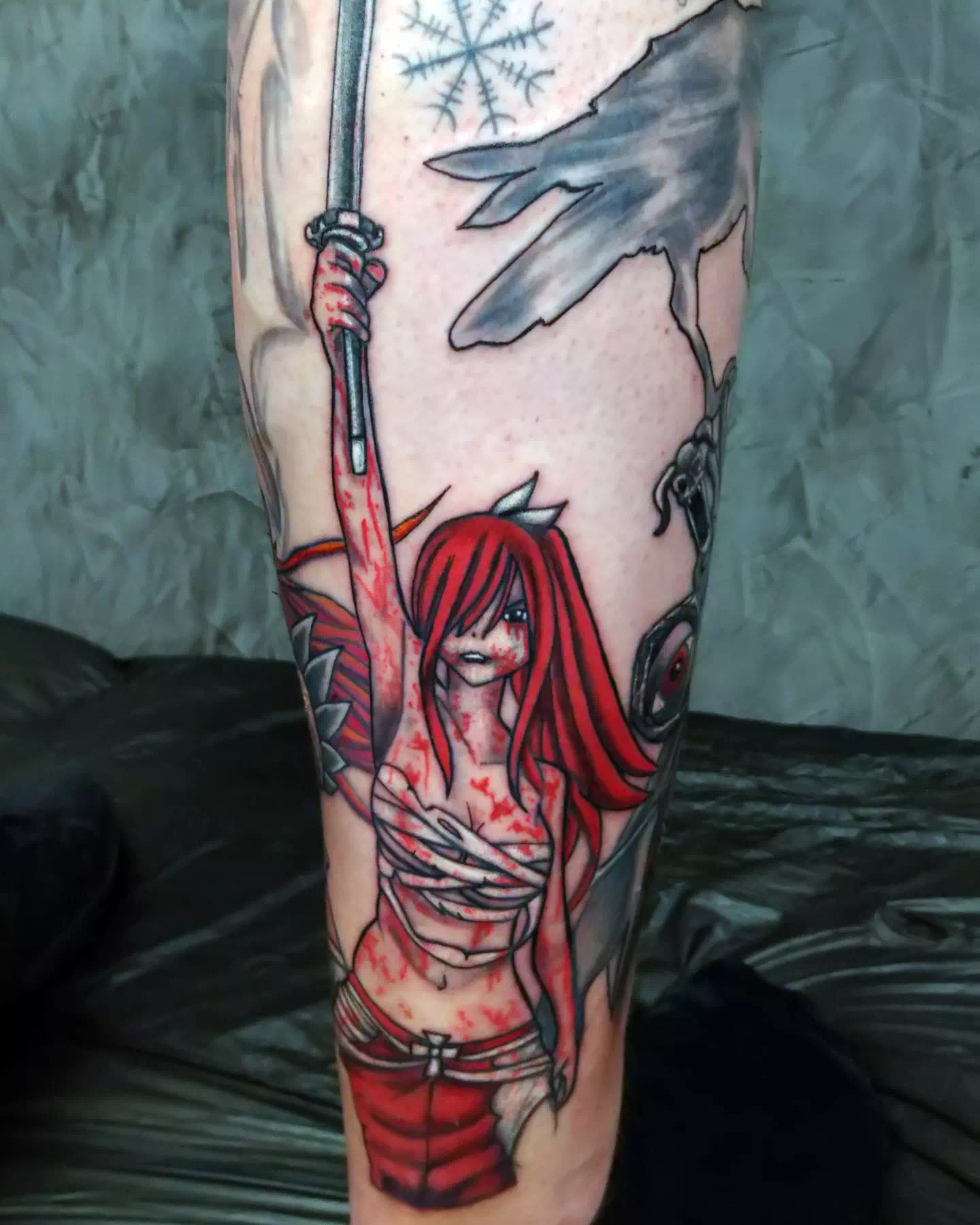 Anime Cartoon Inspired Trash Polka Tattoo Ideas