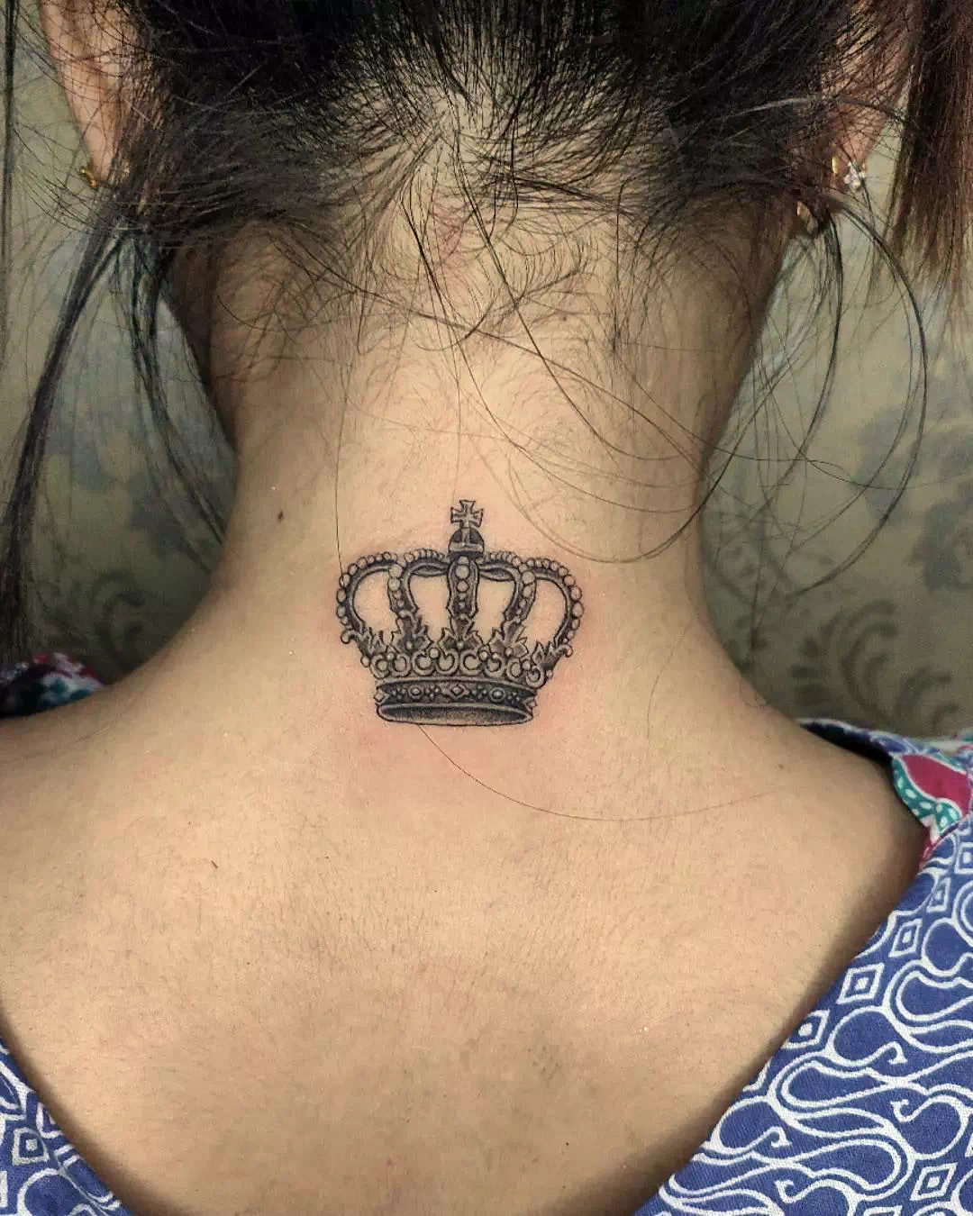 Crown neck tattoo 10
