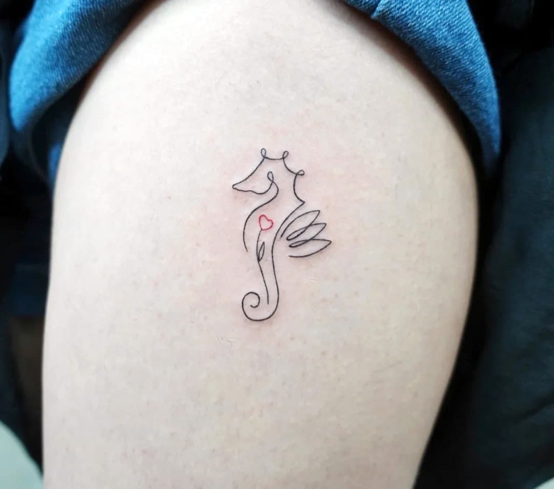 Cute Seahorse Tattoo Small 1