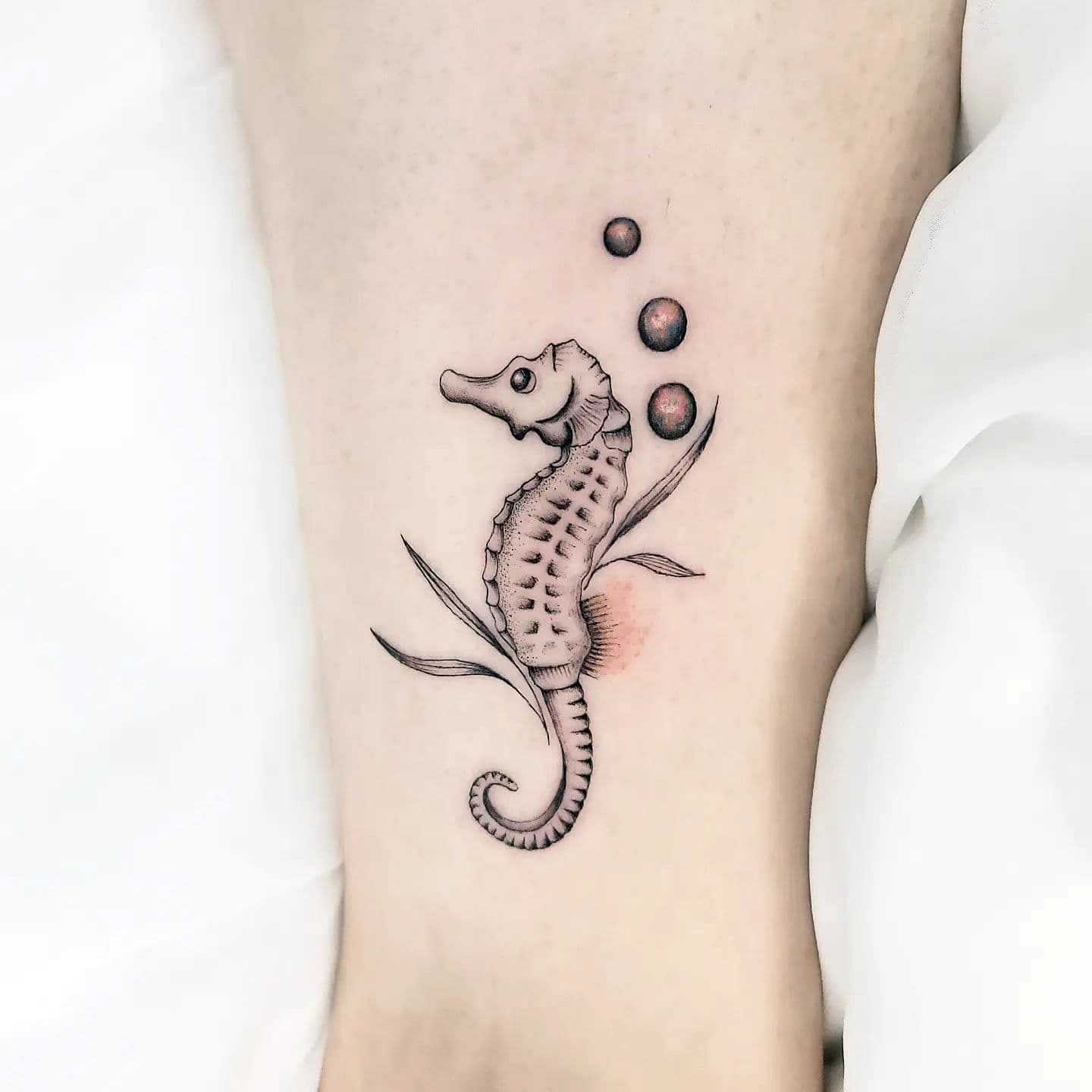 Cute Seahorse Tattoo Small 2