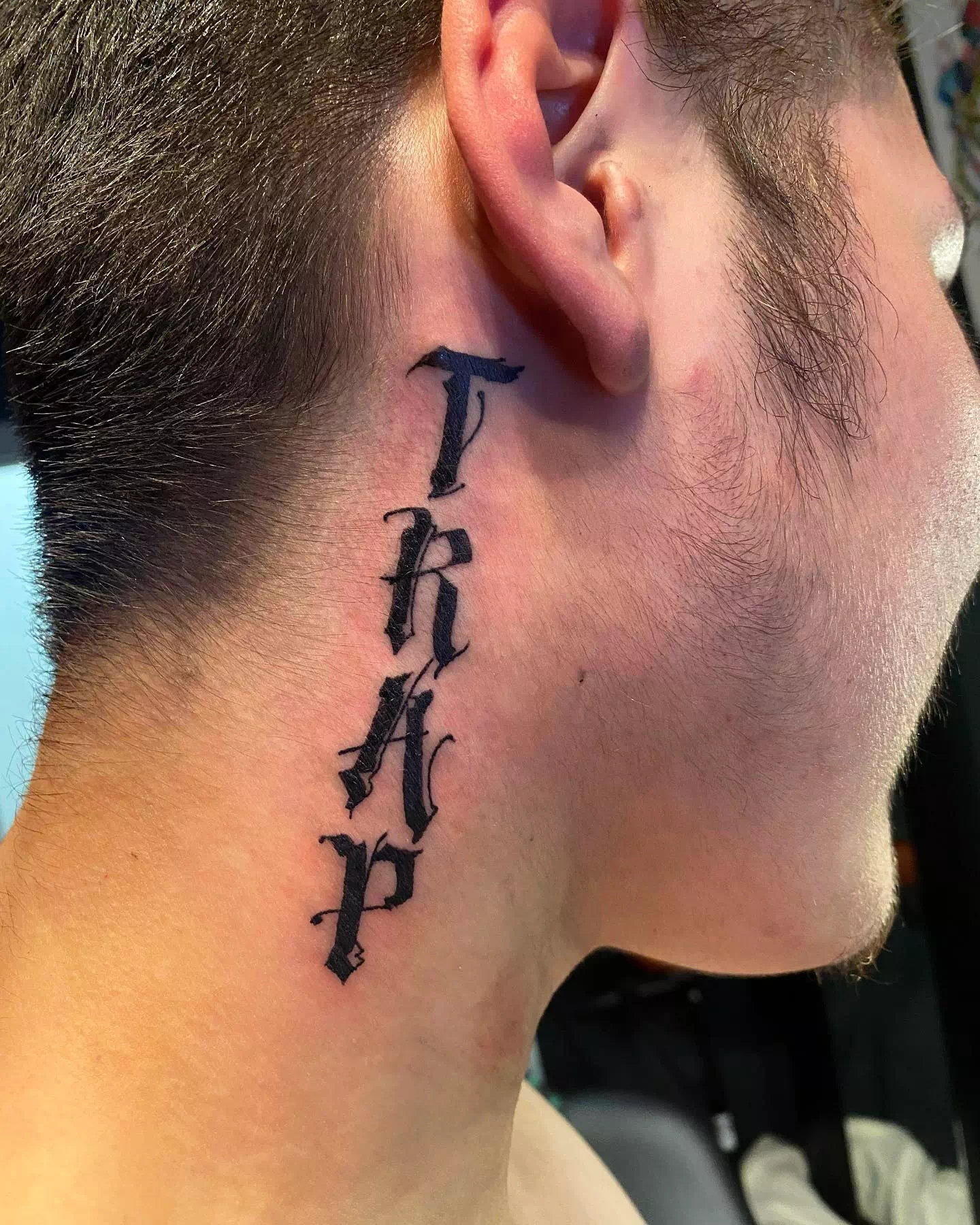 Neck tattoo with quotes and words to live by 8