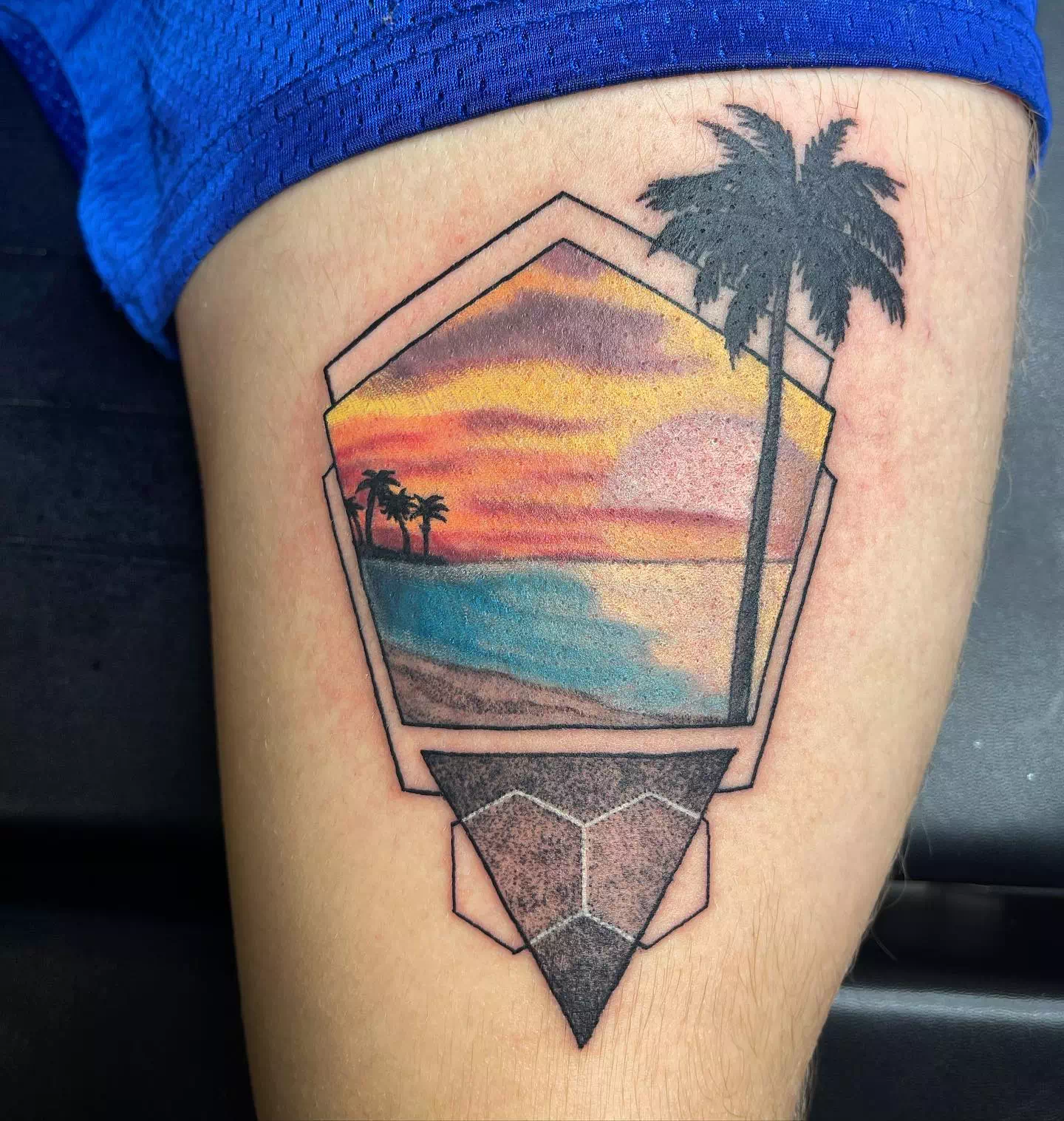 Palm Tree Beach Tattoo 2