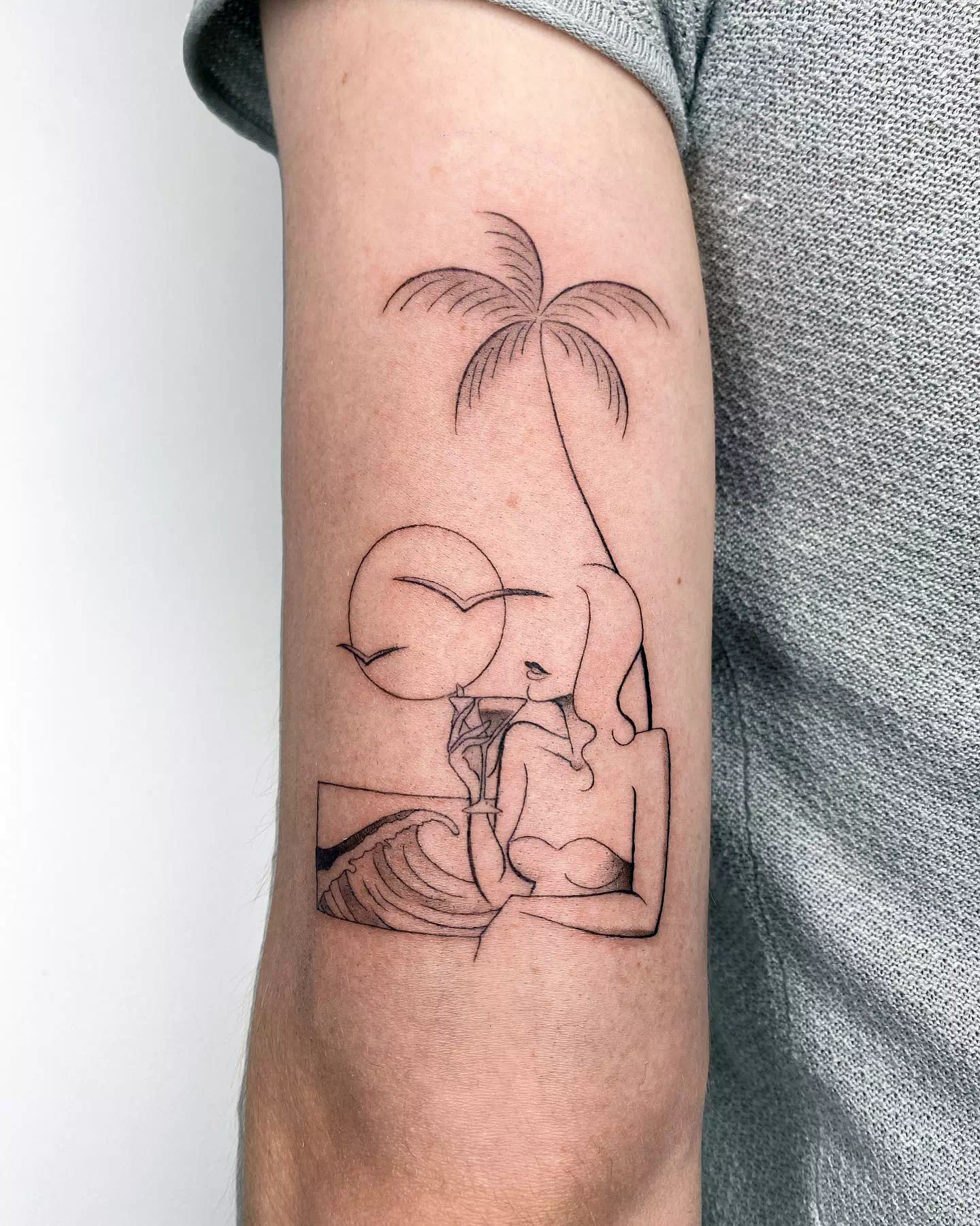 Palm Tree Beach Tattoo 3